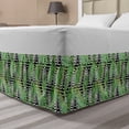 thumbnail image 1 of Aloha Bed Skirt, Geometric and Concentric Circles Background with Monstera Leaves, Elastic Bedskirt Dust Ruffle Wrap Around for Bedding Decor, 4 Sizes, Charcoal Grey Green, by Ambesonne, 1 of 2