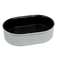 thumbnail image 2 of 20" x 14" Textured Oval Vessel Sink – White Diamond Pattern Exterior with Black Interior | Luxury Ceramic Countertop Basin, 2 of 9