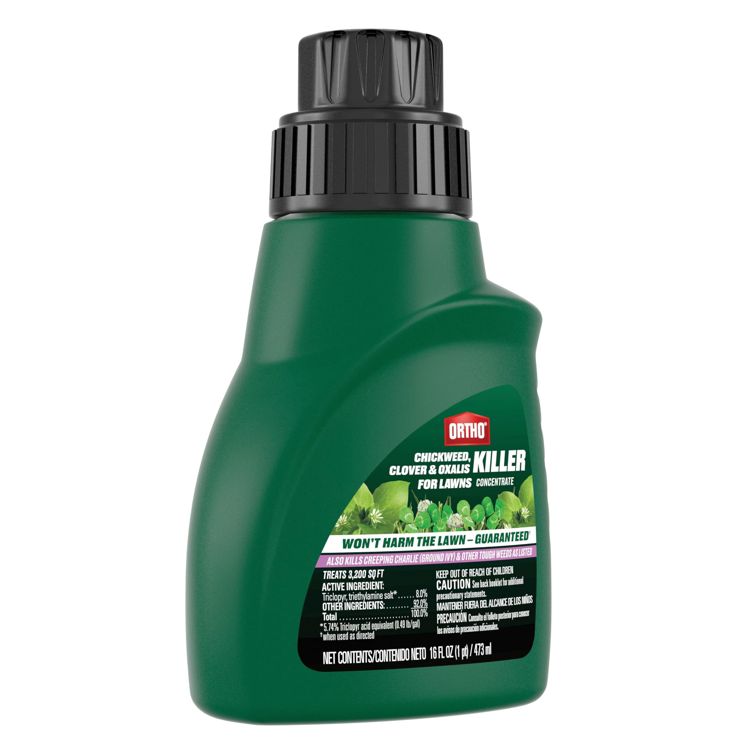Ortho Chickweed, Clover and Oxalis Killer for Lawns Concentrate, Kills Weeds to The Roots, Also Kills Creeping Charlie and Wild Violet, 16 oz.