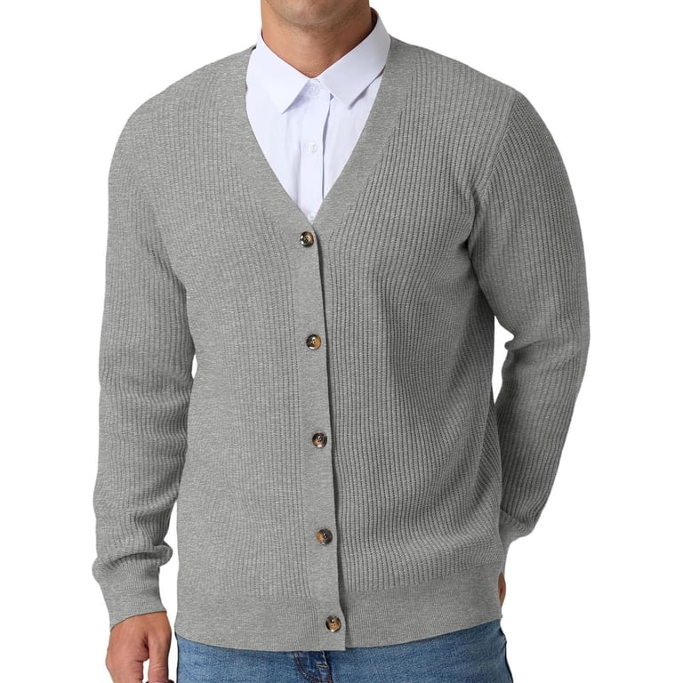 Iceglad Men's V-Neck Cable Knit Cardigan photo 6