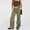 Army Green, variant on Idoravan Women's Plus Size Pants Clearance Womens Casual Pocket Low-Waisted Jeans Spice Girl Retro Straight Workwear Pants