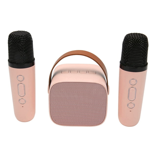Máquina de Karaoke Máquina de Karaoke Multifunción con 2 Micrófonos Altavoz Portátil con Luz RGB Estéreo Máquina de Karaoke con Sonido Estéreo Regalo Ideal para Niñas