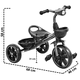 thumbnail image 4 of Triciclo para Niños con Luz y Sonido Ruedas EVA Soft Canastas Delantera y Trasera Soporta 25 kg 2+ Años - Gris, 4 of 6