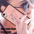 thumbnail image 3 of for iPhone XR Case with Zipper Card Holders and Crossbody Strap & Short Belt for Women, RFID Blocking PU Leather Button Flip Shockproof Wallet Case Cover for iPhone XR - Rosegold, 3 of 10