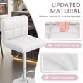 thumbnail image 3 of Homall Bar Stools Set of 2 Modern PU Leather Height Adjustable Hydraulic Kitchen Counter Square Island Swivel Barstool with Back, White, 3 of 8
