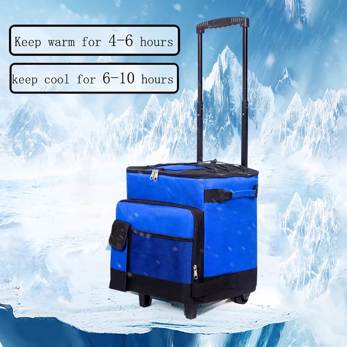 Portable Cooler with Wheels and Handle Collapsible Rolling Cooler Leakproof Insulated Soft Cooler Bag for Beach Camping Patio Travel Outdoor Ball Fields