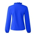 thumbnail image 6 of Simua Fashion Womens V Neck Ruffle Shirts 3/4 Sleeve Blouse Solid Color Tops Dressy Casual Loose Tees, 6 of 6