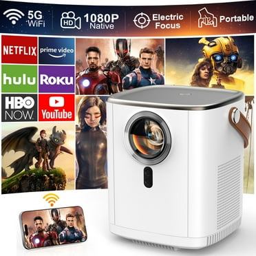 [Electric Focus] Bolumin 5G WiFi Bluetooth Projector, Native 1080P 12000 LM Full HD Video Projector, Portable Outdoor Movie Projector, 300''Display for for Home Theater