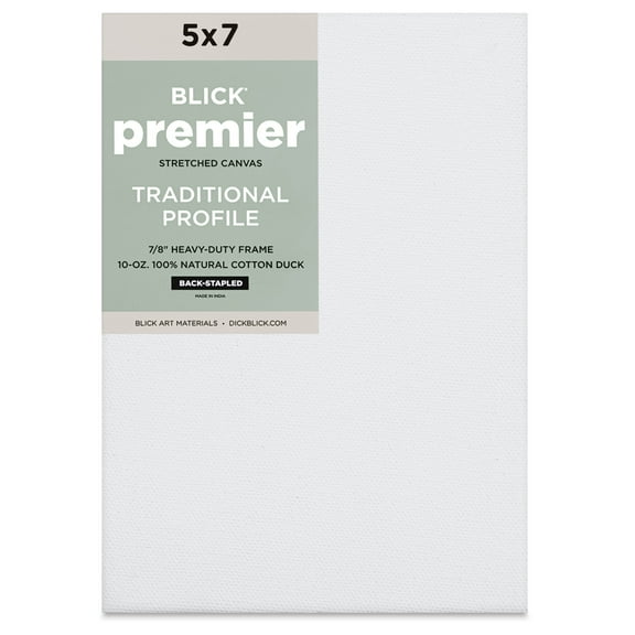 Blick Premier Stretched Cotton Canvas - Traditional Profile, Back-Stapled, 5" x 7"
