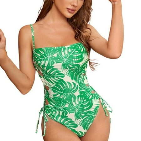 Zuesphe Swimsuit for Women Over 55 Womens Bathing Suits Tummy Control Plus Size Womens Plus Size Swimwear Tummy Control Beachwear Women Xxl Color Block Print Clearance Sales