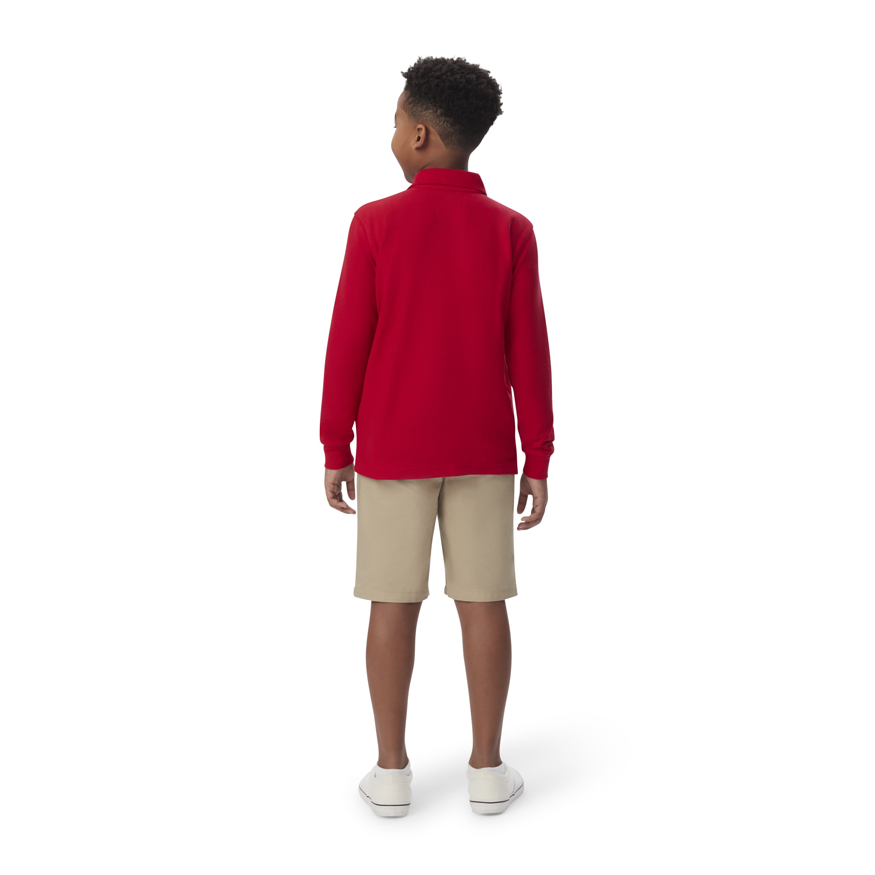 French Toast Boys School Uniform Long Sleeve Pique Polo Shirt, Sizes 4-20