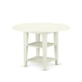 thumbnail image 3 of East West Furniture Sudbury 3-piece Dining Set with Leather Seat in Linen White, 3 of 4