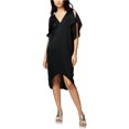 thumbnail image 1 of Vestido alto y bajo con mangas alborotadas Rachel Roy Negro Pequeño, 1 of 1