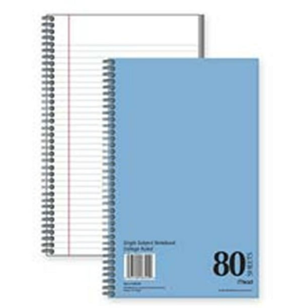 Mead MEA06544 Notebook 1 Subject College Ruled 80 Sheets 9.50in