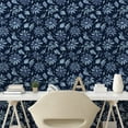 thumbnail image 2 of Ambesonne Floral Peel & Stick Wallpaper for Home, Simple Daisy Flowers Leaves, 13"x72", Ceil Blue Indigo, 2 of 5