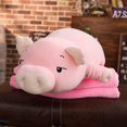 thumbnail image 2 of Lovely Pig Stuffed Doll Lying Plush Piggy Toy White/Pink Animals Soft Plushie Hand Warmer Blanket Kids Comforting Gift zhangyuxiang LED, 2 of 2