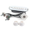 thumbnail image 1 of 1 Set de Micro à Simple Bobine de Pont Chargé Blanc pour Accessoire de Guitare Électrique, 1 of 8