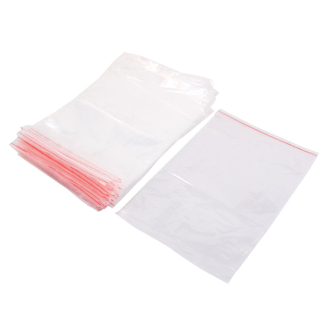 Poly Rectangle Shape Reclosable Zip Lock Zipper Seal Bags Clear 30 x