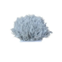2-Meter Natural Turkey Feather Trim, 4-6 inch Wide Gray Feather Fringe for Costume Accessories, Wedding Decor, Party Supplies and DIY Crafts