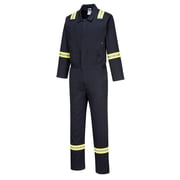 Portwest F129 Mens Modern Reflective Iona Extra Cotton Work Coverall Navy, Small