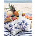 thumbnail image 3 of Pack of 2 Outdoor Pillow Covers, Abstract Blue Tulip Ray White Texture Waterproof Square Throw Pillowcase Cushion Decorative Pillow Covers for Couch Patio Tent, 16x16 in, 3 of 6