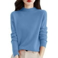 thumbnail image 2 of Sweaters for Women Long Sleeve Lightweight Crewneck Soft Basic Knit Loose Fit Pullover Top 2025 Fall Trendy Outfits Blue 2XL, 2 of 3