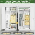 thumbnail image 5 of SOLAURA 2-Door Metal Freestanding Wardrobe Cabinet,71" H x 32" W x 16" D,White, 5 of 7
