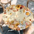 thumbnail image 2 of Orange Fall Round Tablecloth, Fitted Table Cover with Elastic for 36"-44" Round Tables, Thanksgiving Pumpkins Sunflower Yellow Table Cloth Outdoor Indoor Dinning Party Waterproof Tablecloths, 2 of 7