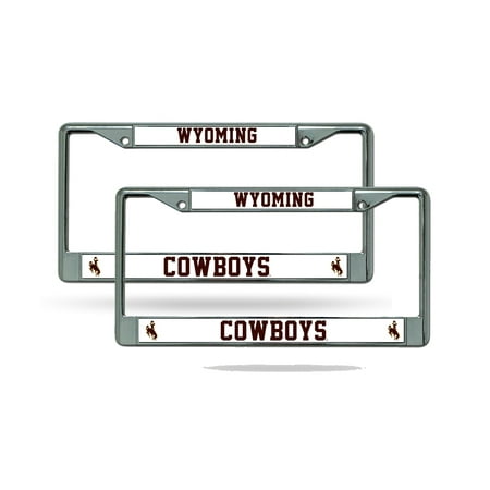 Wyoming Cowboys Ncaa Chrome Metal 2 License Plate Frame Set Walmart Com