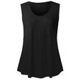 thumbnail image 5 of QUINDOS Tank Tops for Women Plus Size Black Summer Exercise Fashion Solid Vest Round-Neck Loose Sleeveless T-shirt Pullover Tops Womens Camisoles 2025, 5 of 7