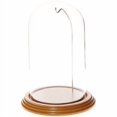 thumbnail image 2 of Plymor 4" x 7" Watch/Ornament Glass Display Dome Cloche (Oak Veneer Base & Silver Wire), 2 of 3