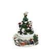 "6"" Animated Penguin and Christmas Tree Winter Scene Rotating Music Box"