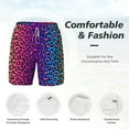 thumbnail image 5 of Balery Leopard Neon Rainbow Gradient Mens Swim Trunks Swim Shorts for Men Quick Dry Inseam Beach Shorts with Compression Liner Pocket-Small, 5 of 9
