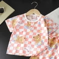 thumbnail image 6 of Gubotare Girls Pajama Set Girls Satin Pajamas Set Button Down 2 Piece Silk Pjs Shorts Set Ruffle Sleepwear 5T 6T (Khaki,5-6 Years), 6 of 6