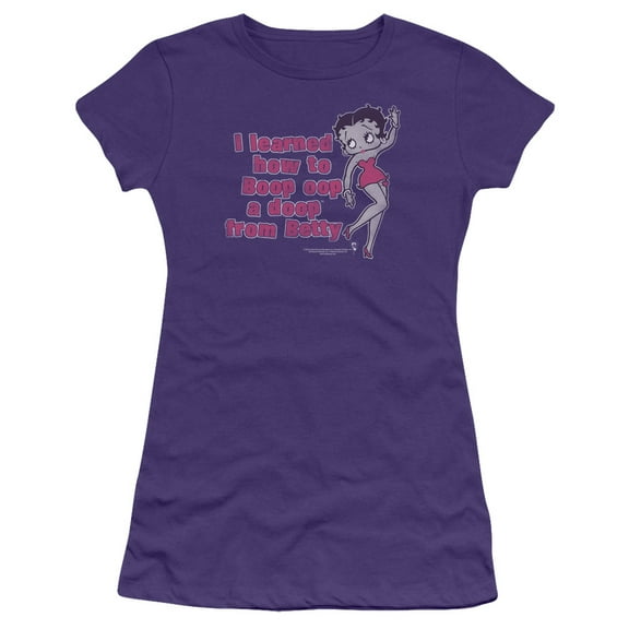 Betty Boop Learned From Betty S/S Junior Women's T-Shirt Sheer Purple