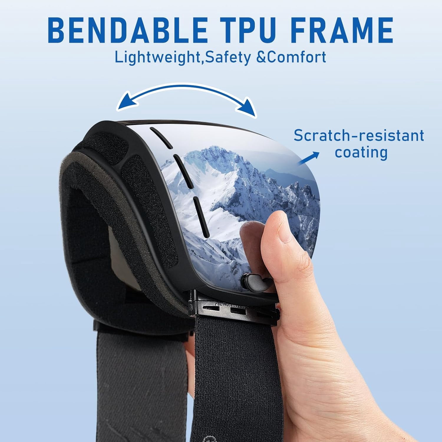Ski Goggles Snowboard Goggles Adult - UV Protection Anti-Fog Snow Goggle Over Glasses Snow Goggles for Men,Women & Youth