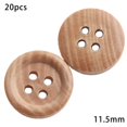 thumbnail image 2 of BUYISI 20 Wooden Buttons In Natural Wood Color Perfect For Clothing And Handmade Items 15Mm, 2 of 5