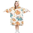 thumbnail image 6 of Dailycode Wearable Blanket Hoodie Oversized Sherpa Flannel Blankets with Pocket for 3-14 Year Old Cute Dinosaur, 6 of 7