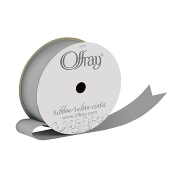 Offray Ribbon, Opal Grey 7/8 inch Grosgrain Glitter Polyester Ribbon for Sewing, Crafts, and Gifting, 9 feet, 1 Each