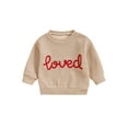 thumbnail image 2 of Kids Sweater, Long Sleeve Crew Neck Letters Warm Winter Pullover Valentines Day Tops for Girls Boys, 2 of 9
