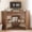 Brown, variant on 31.5" Triangle Corner Office Desk with Drawer and Open Storage Shelves, Farmhouse Computer Desk for Home Office
