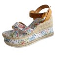 thumbnail image 2 of Sandalias inclinadas de fondo grueso para mujer Zapatos de plataforma con cuña de tacón alto estampado Wmkox8yii sa2133, 2 of 9