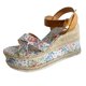 thumbnail image 2 of Sandalias inclinadas de fondo grueso para mujer Zapatos de plataforma con cuña de tacón alto estampado Wmkox8yii sa2131, 2 of 9