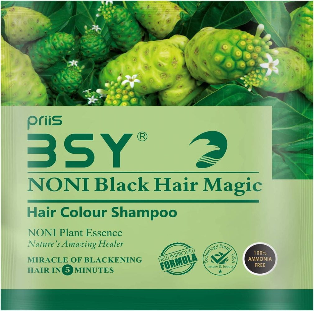 BSY Noni Dark Brown Hair Color Shampoo - Ayuda Organics