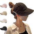 thumbnail image 2 of Large Brim Sun Hats for Women, Hollow Top Summer Beach Cap Sun Hats, UV Protection Wide Brim Cap, Foldable Packable Ideal for Outdoor Travel, Black, 2 of 7