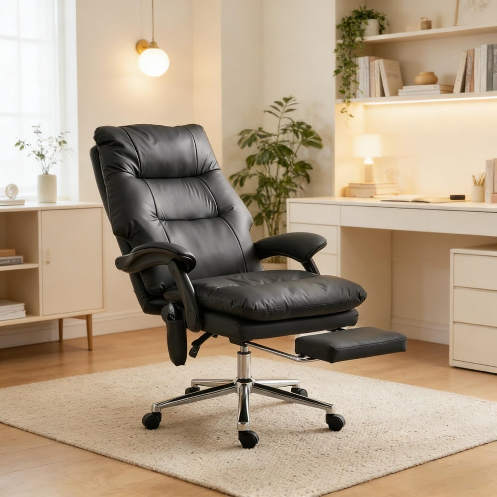 massage office chair black faux product