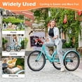 thumbnail image 3 of ABORON Adult Tricycle 24 inch, 1 Speed 3 Wheel Bike, Adult Tricycle Trike Cruise Bike with Large Size Basket for Recreation Shopping, 3 of 7