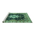 thumbnail image 2 of Ahgly Company Machine Washable Indoor Rectangle Geometric Turquoise Blue Traditional Area Rugs, 7' x 9', 2 of 4