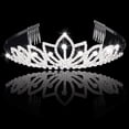 thumbnail image 2 of Diadema de dama de honor de novia Gloria Tiara Crystal Rhinestone Accesorio de cabellero, 2 of 8