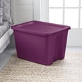 thumbnail image 5 of Sterilite 18 Gal. Tote, Plastic Storage Bin with Snap-on Lid, Magenta, 5 of 10